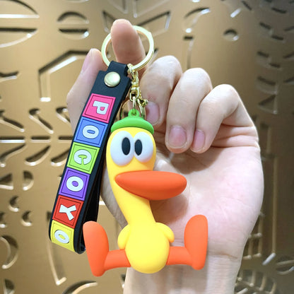 Funny Animal Key Chain Three Dimensional Doll Bag Pendant Car Key Chain Doll Machine