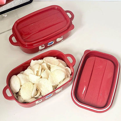Original Hello Kitty Lunch Box Set Cute Food Storage Container Microwave Safe Pp Plastic Lunch Box Cute Gift