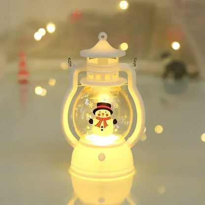 Christmas Night Light with Battery Santa Claus Christmas Tree Portable Lantern LED White Red Lamps Home Xmas Decoration Supplies