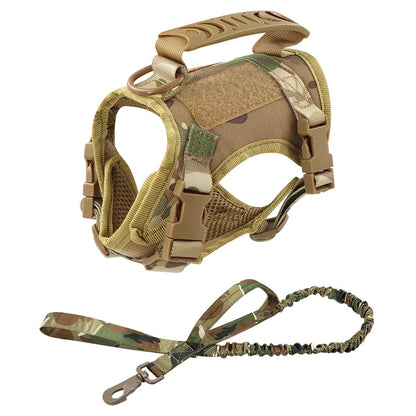 Tactical Dog Harness Small Breed Puppy Harness Cat Vest Adjustable For Military Service Dogs Accessories Training Working