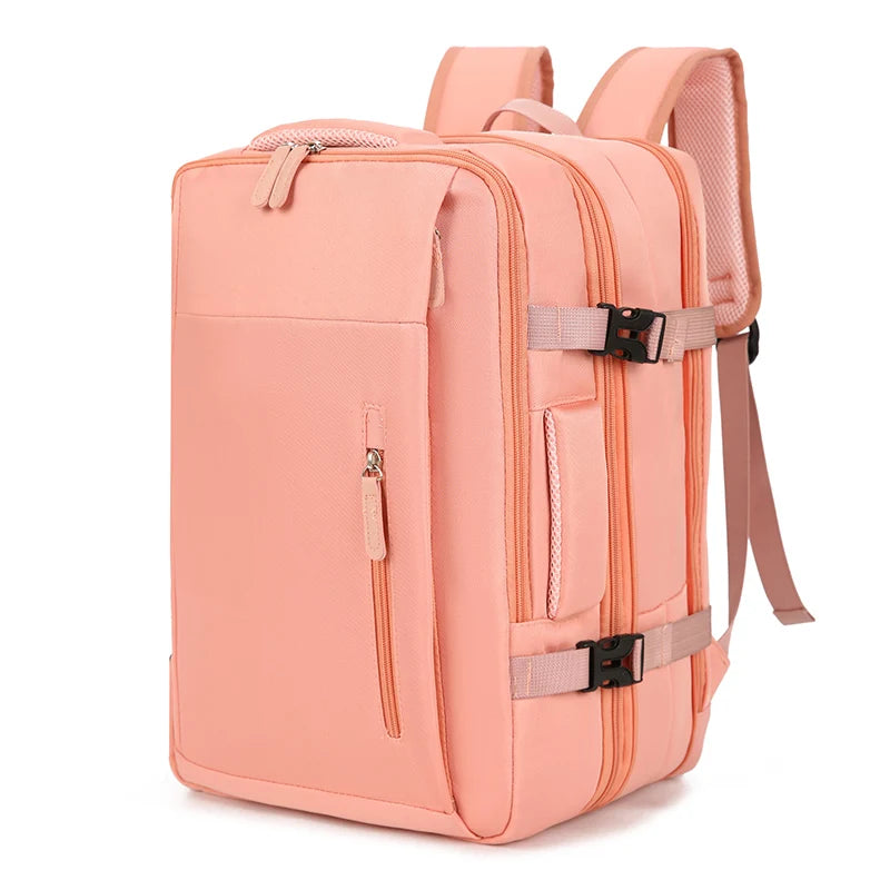 Expandable Travel Backpack - Multipocket Oxford Laptop Bag W/ Dedicated Compartment & Dual Access Zippers for Commute