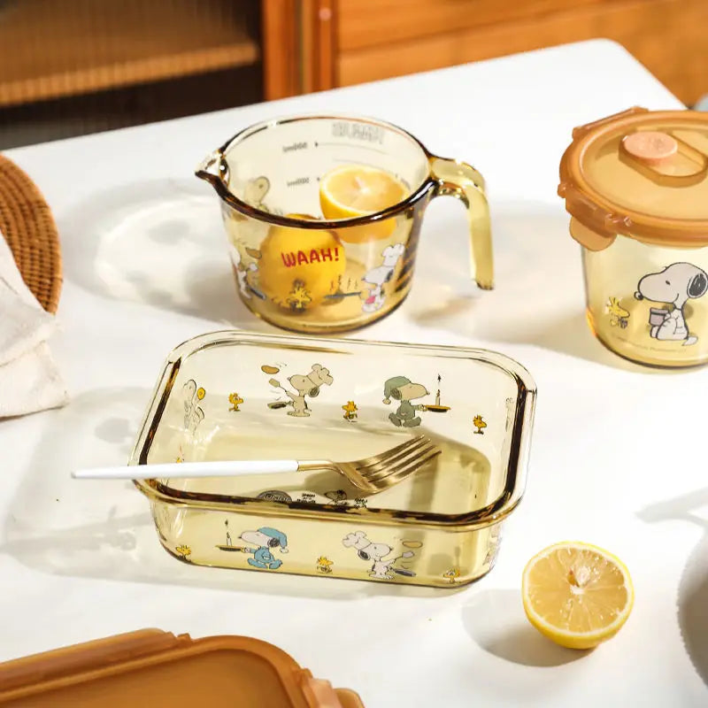 Snoopy Multi-Layer Stainless Steel Lunch Box Tinted Glass Food Portable Thermal Lunchbox Picnic Office Kids Workers School Bento