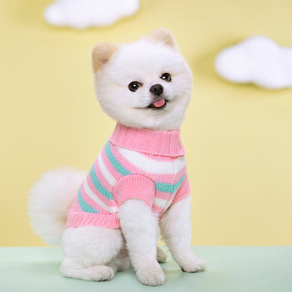 Puppy Dog Sweaters for Small Medium Dogs Cats Clothes Winter Warm Pet Turtleneck Chihuahua Vest Soft Yorkie Coat Teddy Jacket