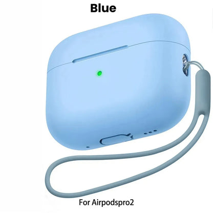 For AirPods Pro 2 Case Liquid Silicone Cover For AirPods Pro 2 2nd Pro2 2022 2023 Cases Sleeve With Cleaningr Pen Lanyard Funda