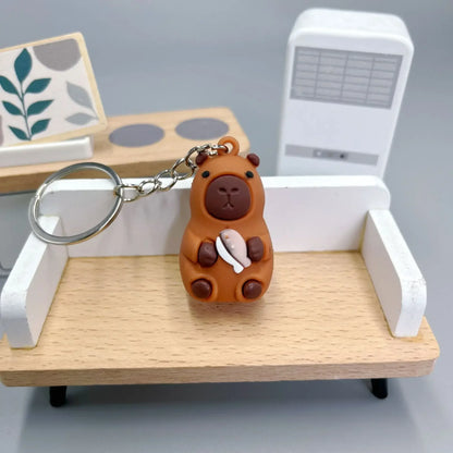 Cute Capybara Keychain Doll Capibala Pendant Cycling Backpack Key Mobile Phone Pendant Accessories Ugly Cute Pvc Soft Rubber