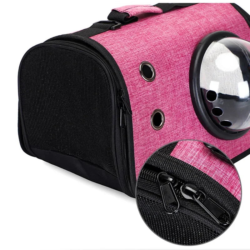 Portable Pet Travel Bag Transparent Foldable Breathable Cat Backpack Lightweight Handheld Tote Carrying Pets Travel Essential