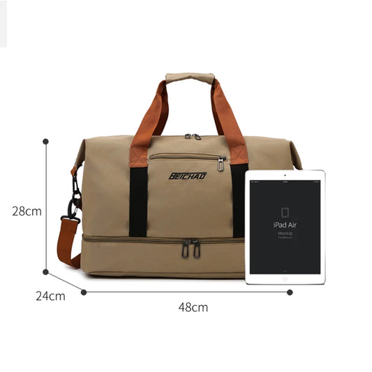 Casual outdoor travel handbag,women's fitness yoga bag,weekend overnight bag, large capacity dry and wet separation travel bag.