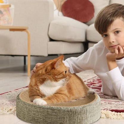 Oval Shaped Scratch Pad For Cats Sisal Scratching Cat Bed Multipurpose Pet Sleeping Mat Wear-Resistant Cat Scratch Bed Nest  ﻿