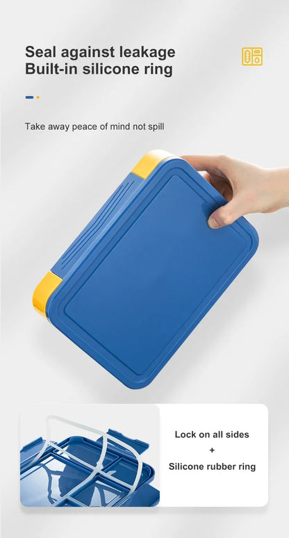 1330ML Lunch Box Adult Bento Boxes Food Containers with 6 Compartment and Tableware For Snack Work School Microwave Oven Heating