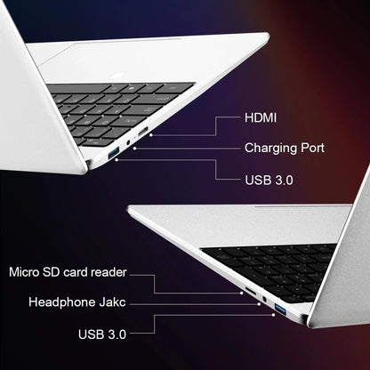 15.6" N5095 Laptop with Up to 32GB RAM  2TB Storage Windows 10/11 Pro Black Backlit English/Russian Keyboard, Portable Notebook