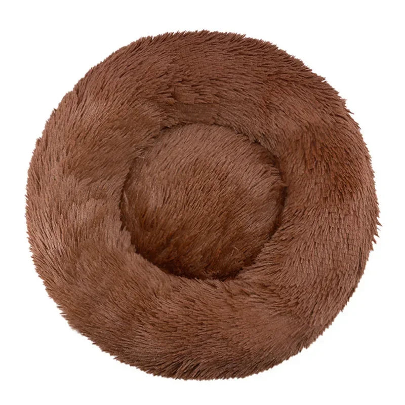 Round Pet Bed for Large,Medium and Small Dogs House Bed Soft Cats Bed Long Plush Dog House for Dogs House Winter Warm Sleeping