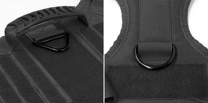 Large Dog Collar Military Dog Harness Leash Molle Pouches Pet Training Vest Tactical German Shepherd Harnesses Dogs Accessories