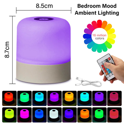 Touch LED Night Light USB Table Lamps Rechargeable Dimmable Bedside Light for Bedroom Decor Home Christmas Gift Child Night Lamp