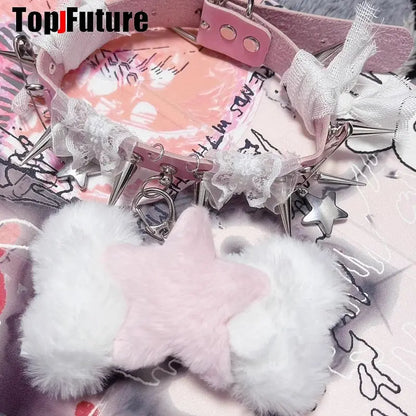 Women Y2K Girl bloody punk Harajuku Gothic Lolita sick injured short necklace Halloween cosplay props subculture Chokers Choker