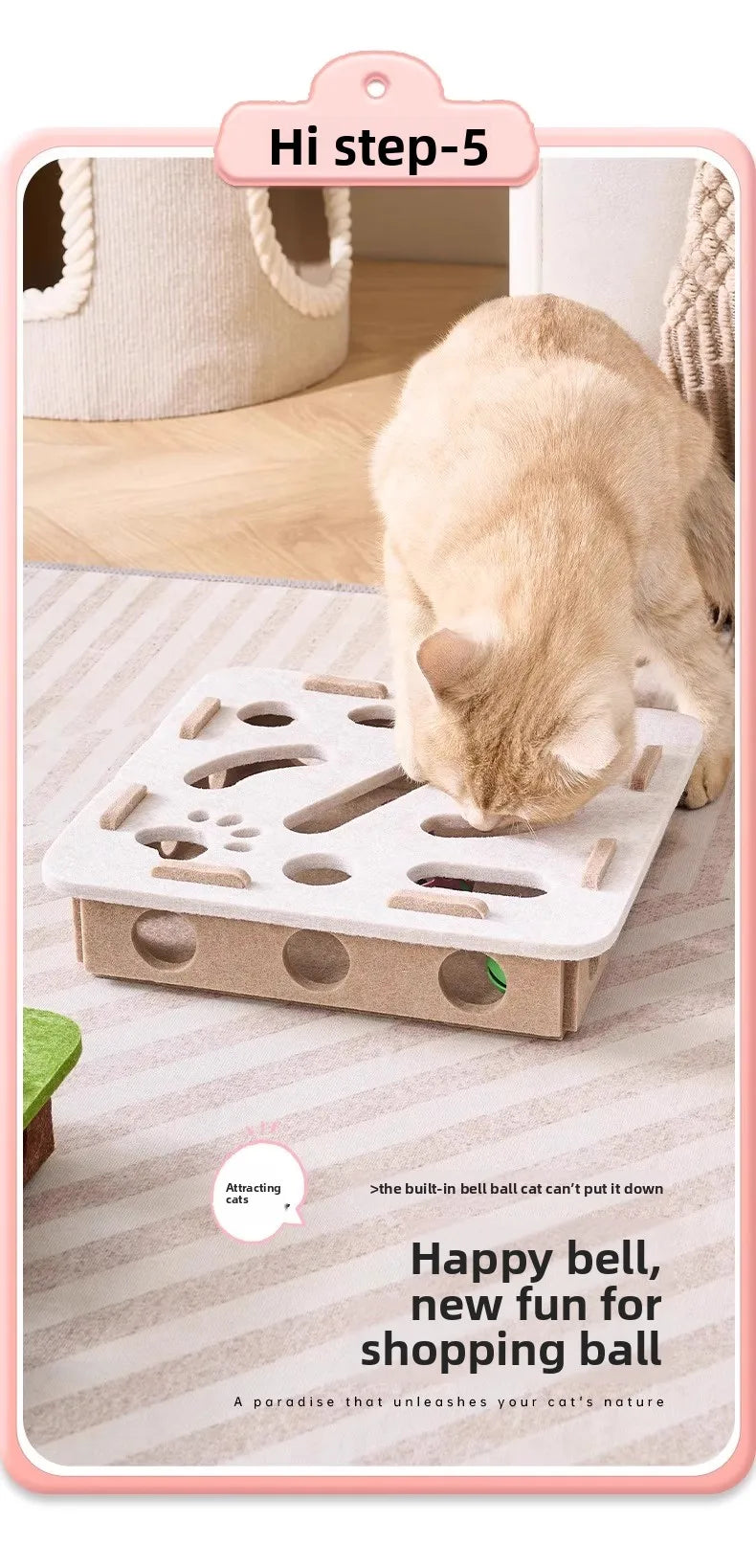 Pet Cat Toys Felt Puzzle Box Interactive Exercise Hunting Game For Indoor Cats Sports Accessories Entertainment