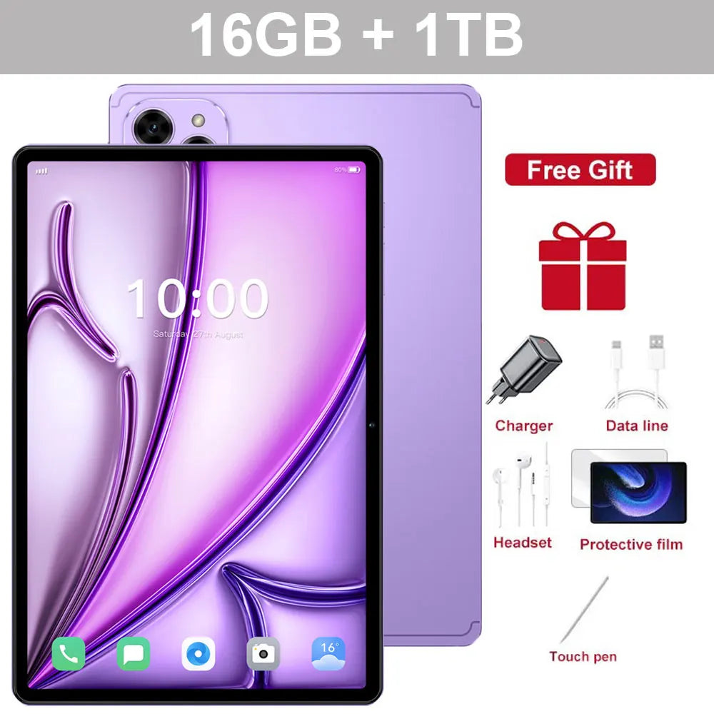 10.1" Tablet PC Pad 7SPro Original 5G Dual SIM Tablets Tab Android 15 22GB+2TB 10000mAh With keyboard Laptop For Kids Children's