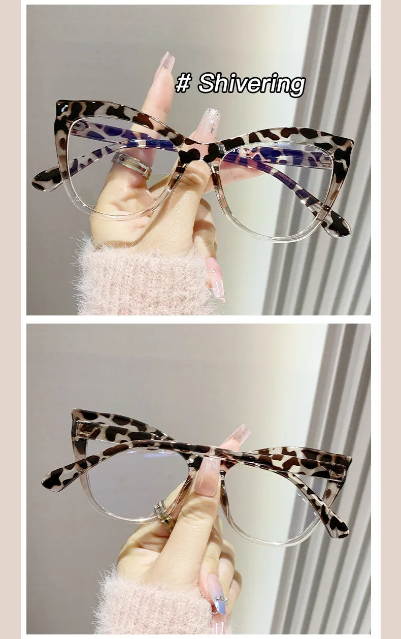 2024 New Cat Eye Glasses Frame Women Fashion Gradient Color Eyeglass Frame Anti Blue Light Glasses Computer Goggles Óculos Gifts