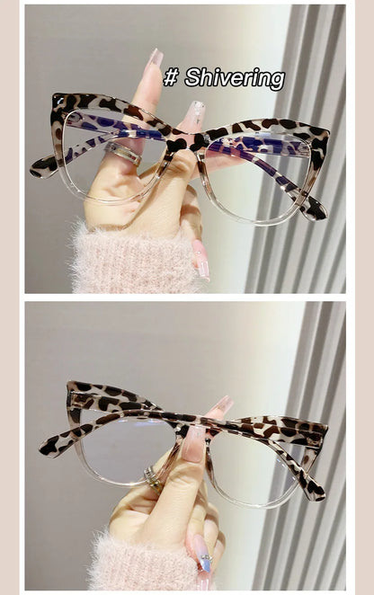 2024 New Cat Eye Glasses Frame Women Fashion Gradient Color Eyeglass Frame Anti Blue Light Glasses Computer Goggles Óculos Gifts