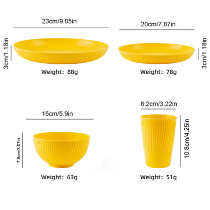 8Pcs 23cm Lightweight Unbreakable Wheat Straw Plates Deep Dinner Plate for Kids Toddler Adult Dishwasher Microwave Safe