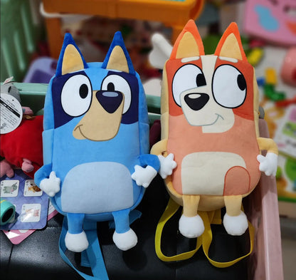 Bluey Family kawaii Kindergarten Children's Cartoon School Bag Bluebin Dog Backpack Kawaii Blue Orange Dog Backpack Children's