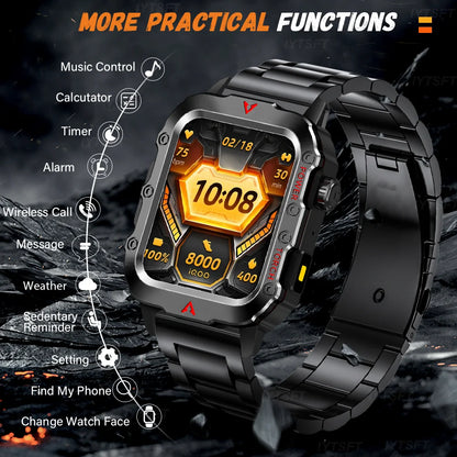 KESHUYOU 2025 New Sports Smart Watch Bluetooth Talk LED Flashlight Multi-function Outdoor Sports Smart Watch for Men Women