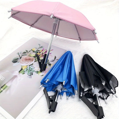 Mini Phone Sunshade Umbrella Car Accessory Motorcycle Phone Holder Cute Craft Car Decor Portable Waterproof Bracket Umbrella
