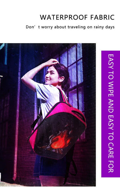 Fashion Custom APP Programmable Smart Led GIF Picture Advertising Backpack