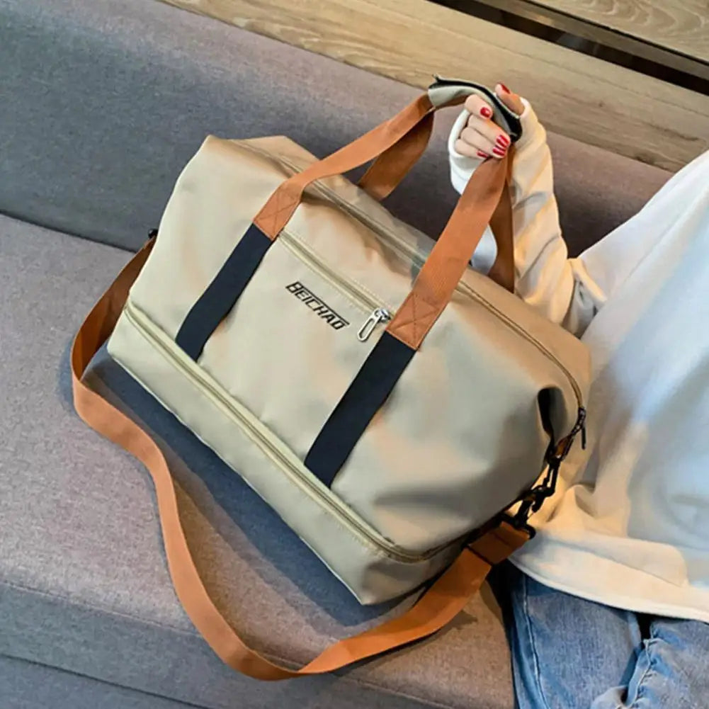 Large Capacity Gym Bag Portable Short Distance Travel Bag Sports Fitness Waterproof Handbag Luggage Storage Bag