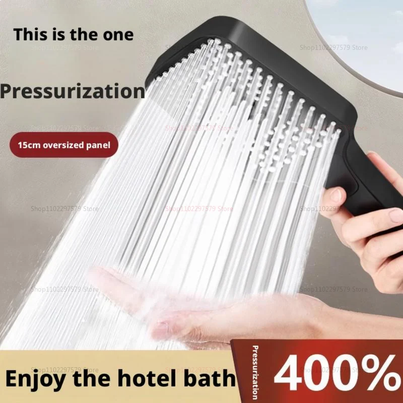 Pressurized Nozzle Bathroom Shower Head High Pressure Water Saving Sprayer ABS Bathroom Accessories Chrome Rainfall Shower Head