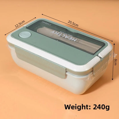Plastic Compartments For Students And Office Workers, Large Capacity Bento Box With Lid, Sealed Insulated Lunch Container