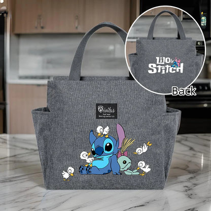 Stitch Insulated Lunch Bag - Waterproof Oxford Cloth, Aluminum Foil, Portable & Reusable Square Tote for Work, School, Picnic