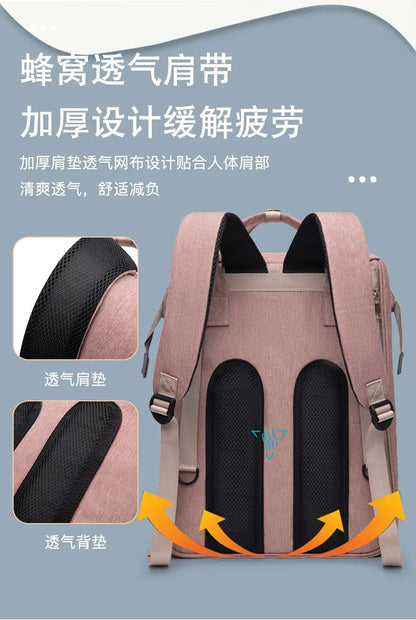 Mommy Bag Lightweight Portable Folding Crib Bed Large-capacity Travel Maternity Bags Baby Backpack Female Mommy Outting Bag Gift