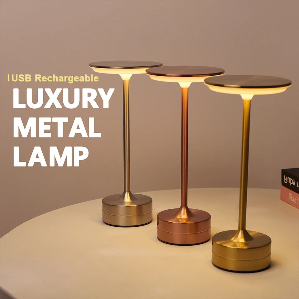LED Table Lamp Touch Sensor Night Light USB Rechargeable Portable Bedroom Night Light Wireless Reading Lamp Restaurant Hotel Bar