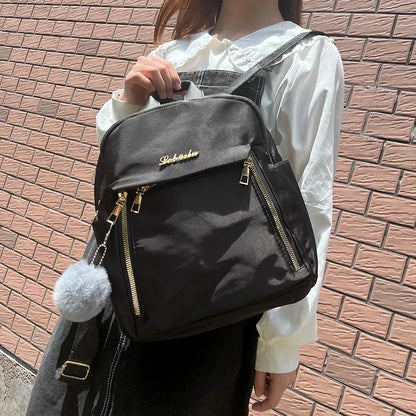 Women Backpack Travel Casual Waterproof Oxford Shoulder Bags Female Large Capacity Handbag Rucksack Black Purse School Pack