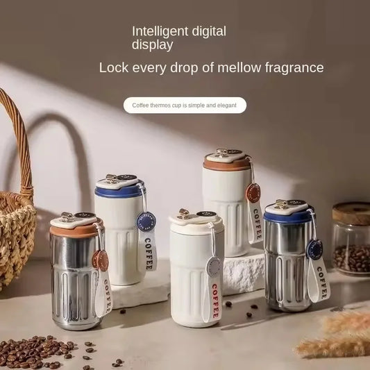 450ml Smart Coffee Cup with Led Temperature Display 316 Stainless Steel Thermos Bottle for Coffee Portable Vacuum Mug for Gift