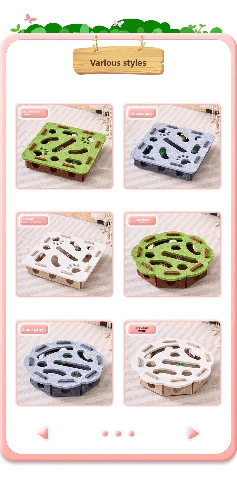 Pet Cat Toys Felt Puzzle Box Interactive Exercise Hunting Game For Indoor Cats Sports Accessories Entertainment