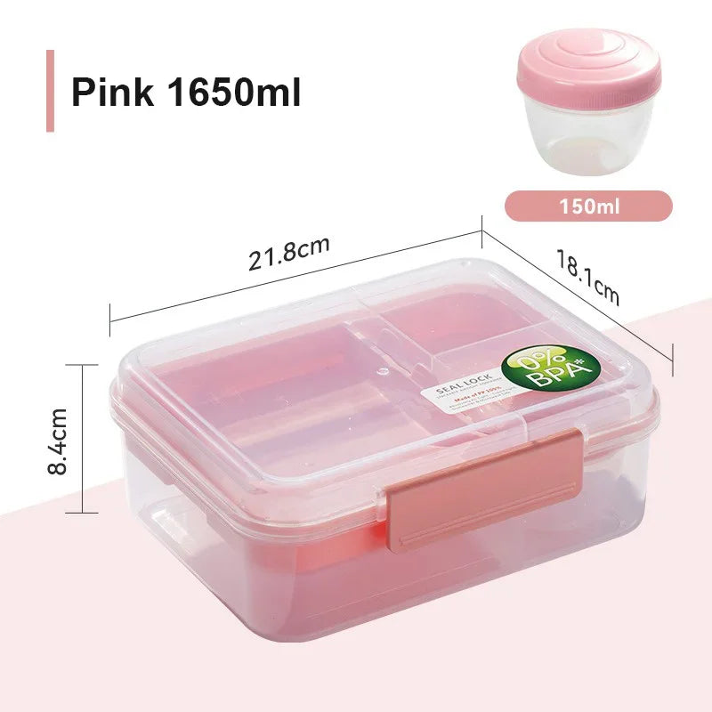 Portable Handle design Double layer Lunch box Compartment Bento Boxes Students Toddler Bento Containers Outdoor Salad Picnic box