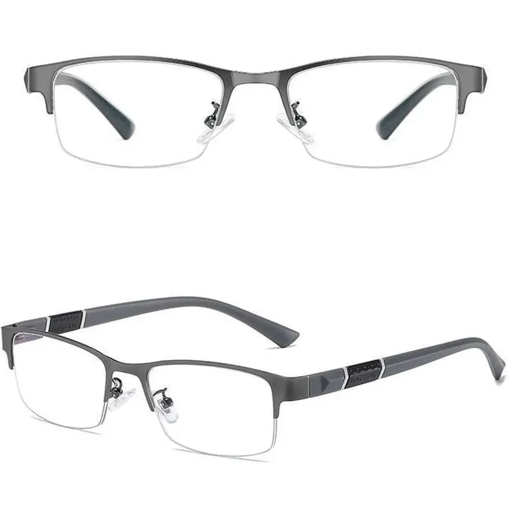 Metal Anti-blue Light Reading Glasses Farsighted Eyeglasses Men Business Eyewear Diopter 0 +1.0 +1.5 +2.0 +2.5 +3.0 +3.5 +4.0