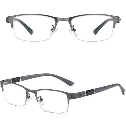 Metal Anti-blue Light Reading Glasses Farsighted Eyeglasses Men Business Eyewear Diopter 0 +1.0 +1.5 +2.0 +2.5 +3.0 +3.5 +4.0