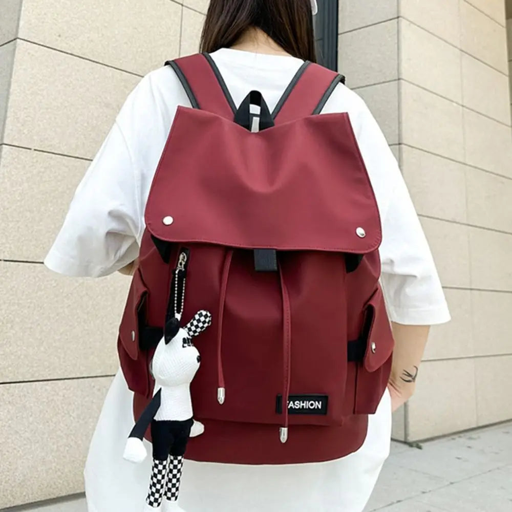 Large Capacity Men's Shoulder Bag Waterproof Multi Pocket Business Backpack Solid Color Lightweight Outdoor Storage Bag