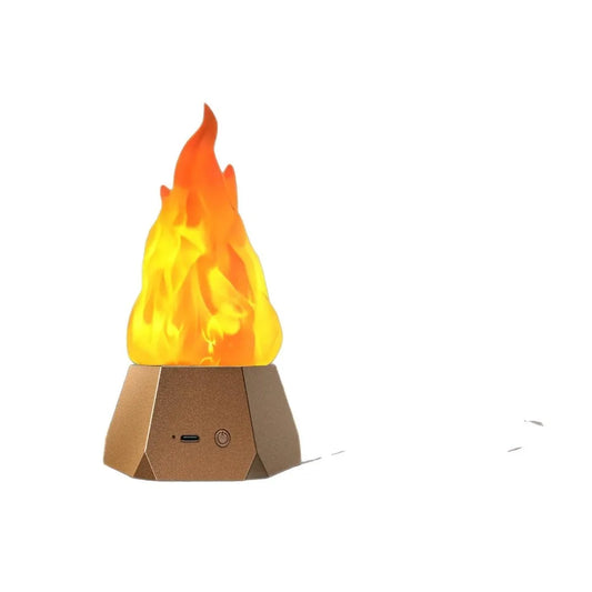 USB Rechargeable Flickering Flame Lamp 35H Runtime Energy Saving 3D Fake Fire Night Light Rechargeable Battery 3 Modes