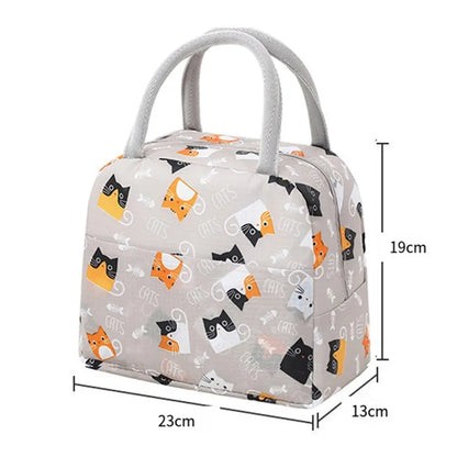 Cartoon Lunch Bag Portable Insulated Thermal Heat Children's Bento Bag Picnic Tote Kid School Lunch Box Bags Cooler Ice Pack New