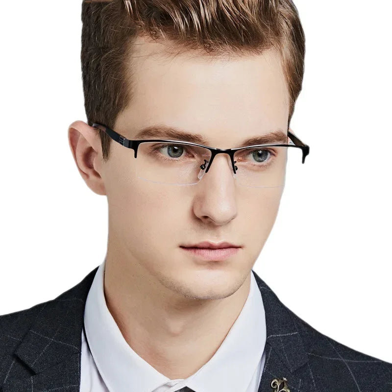 Ultra Light Outdoor Driving Protection Glasses Half Frame Myopia Glasses Business Color-changing Male Female Near Sight Glasses