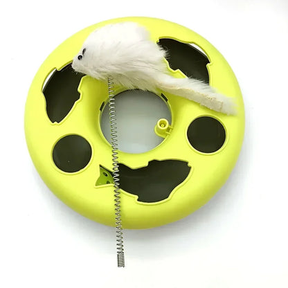 Funny Cat Toys for Indoor Cats Interactive Kitten Toys Roller Tracks with Catnip Spring Pet Toy with Exercise Balls Teaser Mouse