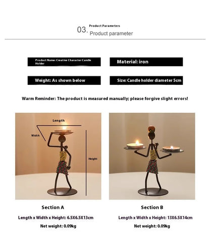 Light Luxury Table Decoration Candle Holder Iron Home Romantic Candlelight Dinner Metal Candle Holder Knick-knack Props