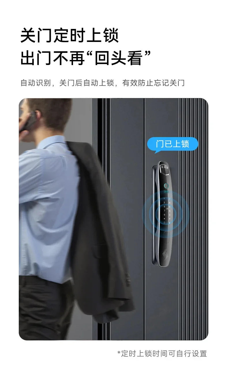 3D Facial Recognition Intelligent Door Lock Fully Automatic Lock Password Lock Fingerprint Lock Home Intercom Graffiti Palm Vein