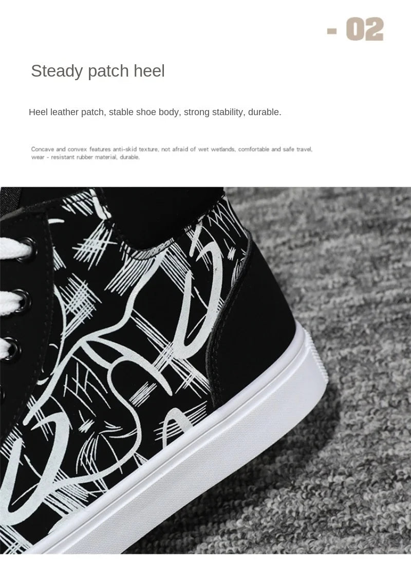 Men's Sneakers Fashion High Top Canvas Shoes Autumn New Casual Shoes for Men Lace Up Platform Vulcanized Shoes Big Size48 Tenis