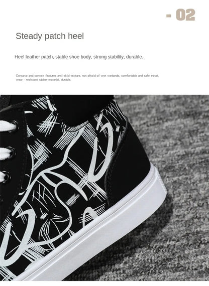 Men's Sneakers Fashion High Top Canvas Shoes Autumn New Casual Shoes for Men Lace Up Platform Vulcanized Shoes Big Size48 Tenis
