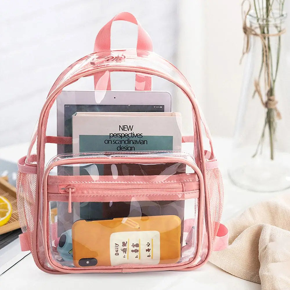 Fashion Large Capacity Unisex Clear Bag Students Bag Backpack PVC Bag