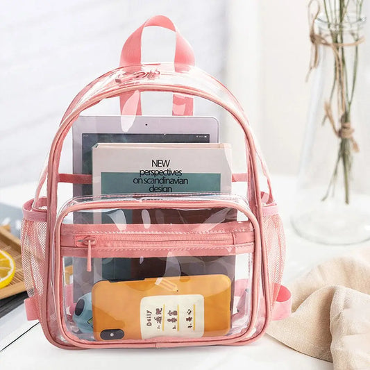 Fashion Large Capacity Unisex Clear Bag Students Bag Backpack PVC Bag